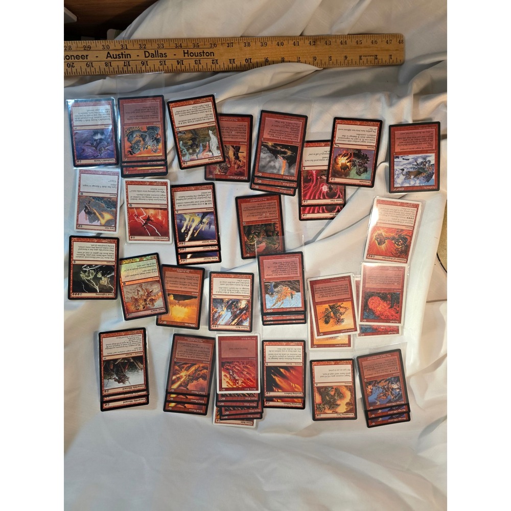 Magic The Gathering MTG Red Sorcery Card Lot Mana Geyser Lava Burst Fireball 30+